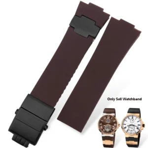 Silicone Watch Strap for Athens Observation Navigation 1183 Men's Women's Waterproof For Ulysse Nardin Rubber Watch Band 25mm