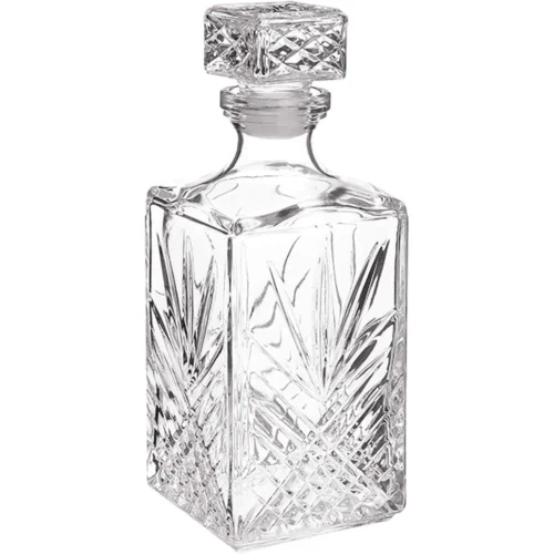 Selecta Collection Whiskey Decanter – Sophisticated 33.75oz Diamond Decanter With Starburst Detailing – For Whiskey