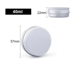 10pcs Silver Aluminum Tin Cans with Screw Lids, 5ml-250ml Empty Round Containers for DIY Candle, Spice, Cream Storage