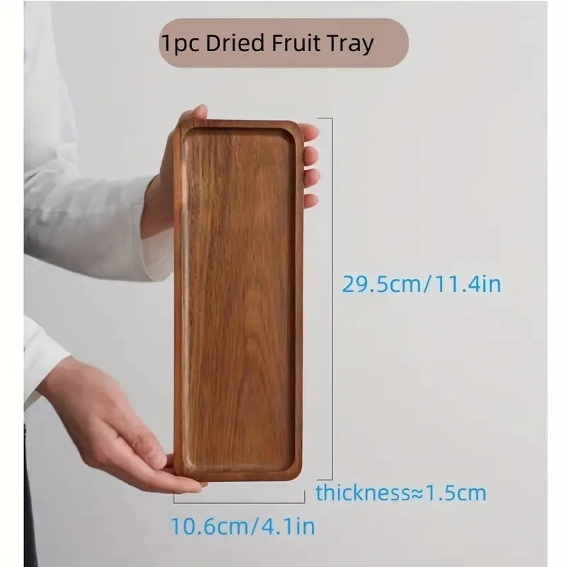 Solid wood fruit plate factory wholesale wooden tray multi-size high-value fruit tray snack plate