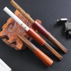 Portable Cigarette Holder Sandalwood Smoking Pipe Mini Cigar Mouthpiece Tobacco Pipe Smoking Accesories