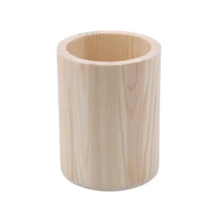 Pencil Holder Office Desk Wood Square/Round/Hexagon Pen Holder Pen Pot Cup Case Container Stationery Storage Organiser Supplies